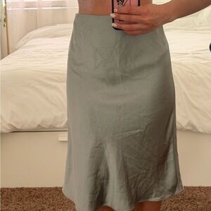 LOFT Elegant Gray Midi Skirt